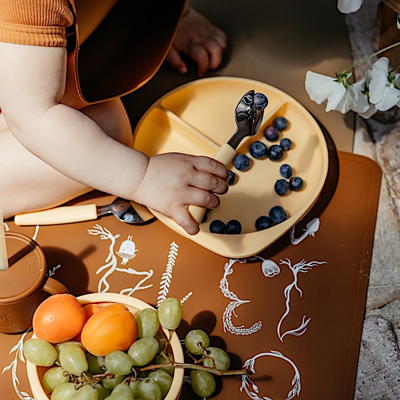 Assiette bébé à ventouse en silicone - Terracotta orange - Sevira Kids